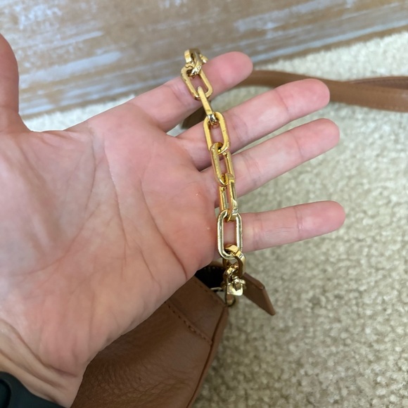 Tory Burch Meyer Leather Crossbody Bag Brown Preppy Classic Casual Gold Hardware - Picture 8 of 12